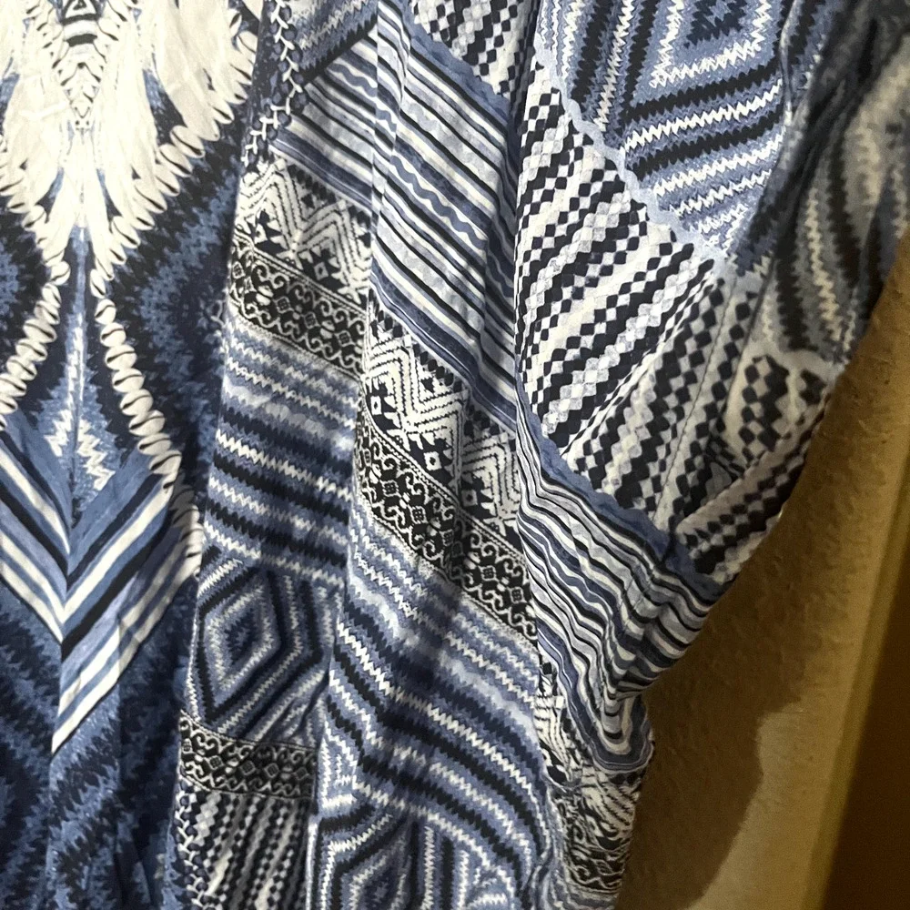 Seafolly Australia Swim Coverup Blue white Beach Boho‎ Womens O/S